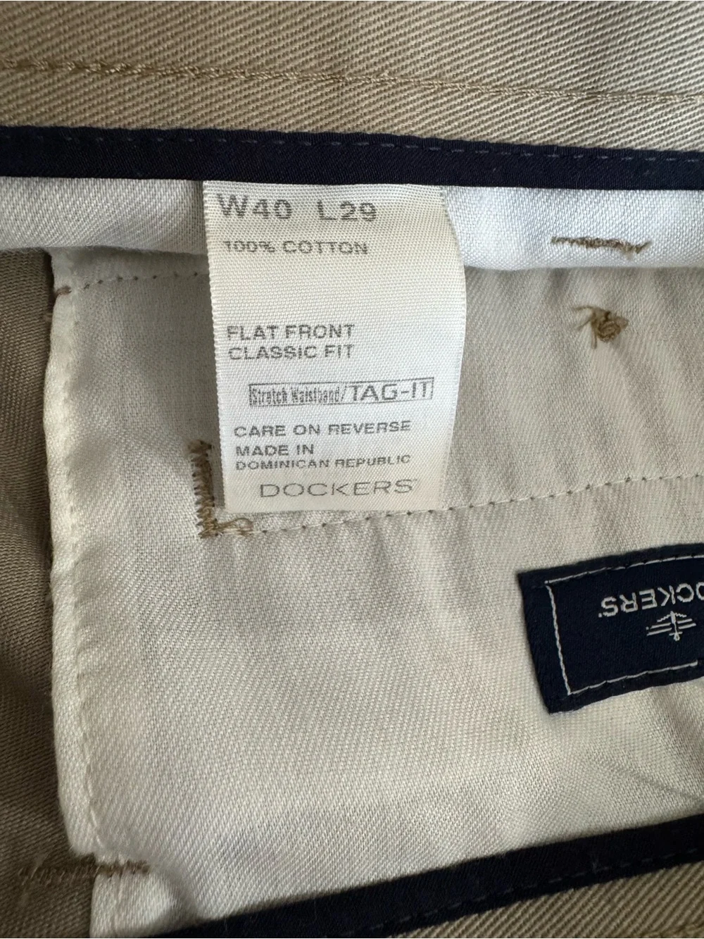 Docker’s Flat Front Classic Fit Men’s  Khaki Dress Pants - Size 40x29